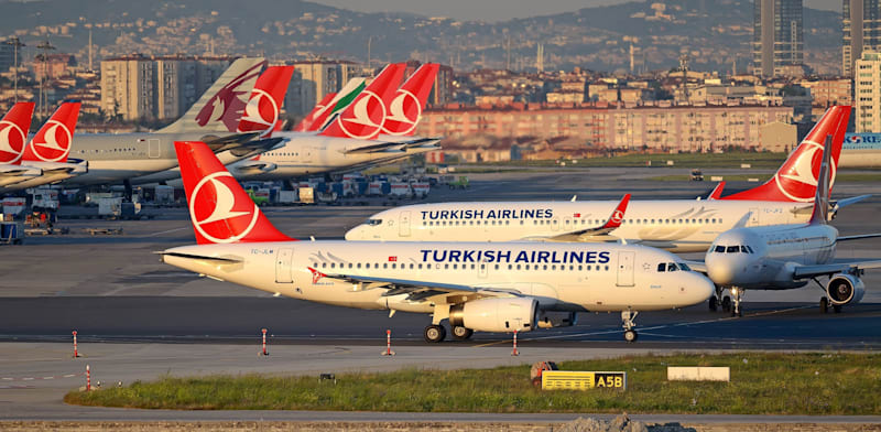 Turkish Airlines planes at Istanbul Airport  credit: Shutterstock