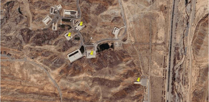 Satellite picture of damage to Iranian missile production site credit: Screenshot from @Obretix X account