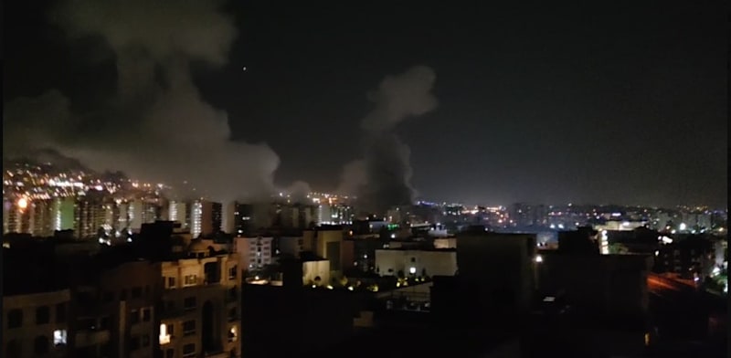 Air raids on Tehran credit: Screenshot