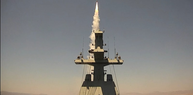 Barak LRAD interceptor launched from Sa'ar 5 missile ship  credit: IDF Spokesperson