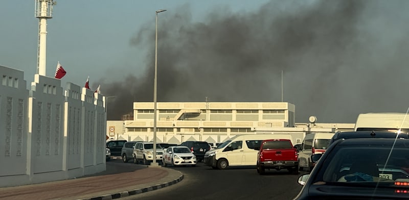 Strike on buildings in Doha  credit: Reuters/Ibraheem Abu Mustafa